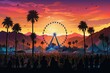 © Chanwit - colorful and lively scene from the Coachella Music Festival.Generated with AI