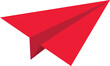 Red paper plane. Paper plane vector design.