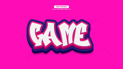 Wall Mural - Game 3D Graffiti Vector Text Effect with Fully Editable font and text