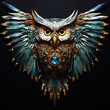 Leinwandbild Motiv An owl made of beautiful gemstones. Bird. Wildlife Animals. Decorations. Illustration, Generative AI.