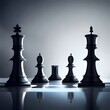 King chess pieces leader winner with strategy icons concepts of leadership or wining challenge battle fighting of business team player and risk management or human resource or strategic.AI generated