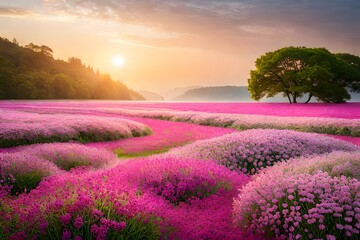 Sticker - lavender field in region generated ai