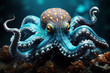 blue octopus, AI generated