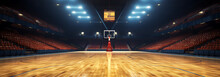 Panoramic Basketball Court, AI Generated