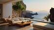  Luxury terrace with breath-taking view of the sea lagoon with crag