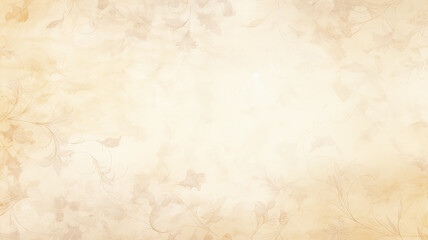 soft pastel color beige background parchment with a thin barely noticeable floral ornament, wallpaper copy space, vintage design