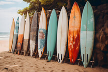 Surfboards On The Beach