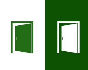 Poster - Door icon vector flat style illustration