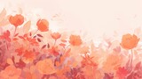 Fototapeta  - a pink and orange floral background with flowers