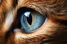 Ginger Cat Eye Macro Close Up Blue And Brown