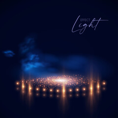 Wall Mural - Show light with shining podium. Colorful spotlights with fay. Transparent light effect.