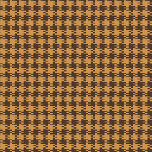 Seamless Tan Orange And Black Classical Retro Pixel Houndstooth Pattern.Abstract Classic Hounds Tooth Check Fabric Textured Background. Seamless Pattern. Illustration.
