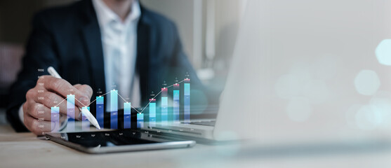 DevOps concept, software development, IT operations, agile programming, Concept with dev ops icon on computer screen and project manager, coder or sysadmin typing on keyboard, high software quality