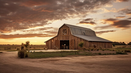 Beautiful rustic barn in a farm