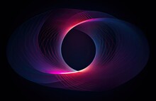 An Abstract Image Of An Inner Circle On A Dark Background, In The Style Of Navy And Magenta, Double Lines, Animated Gifs, Sparse, Angular Linework, Lightningwave, Intricate Patterns, Delicate Lines, F