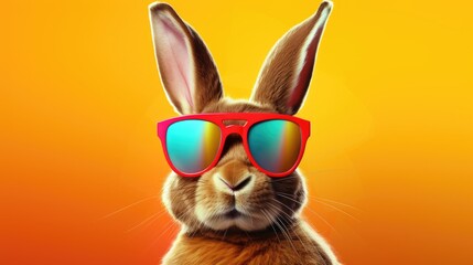 cartoon character hare head with tinted glasses