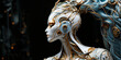 © www.freund-foto.de - Hübsche Roboter Frau in Cyberpunk Anzug sexy in weiß gold, ai generativ