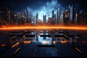 Cloud computing transfer big data on internet. futuristic digital technology .Generative AI
