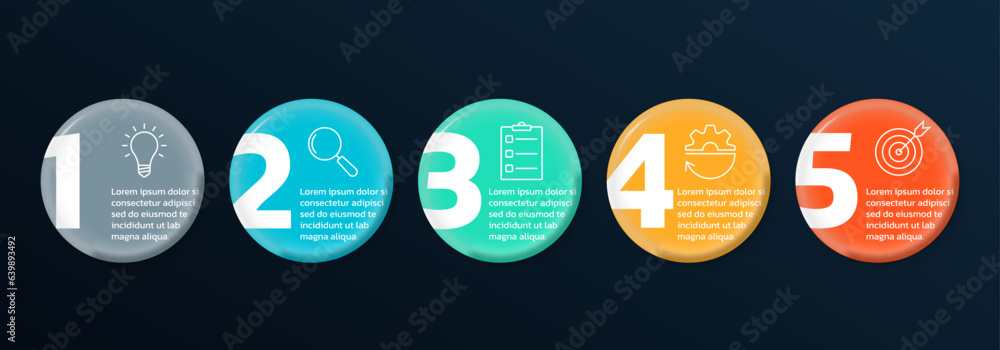 5 step infographic template. Process diagram, business presentation ...