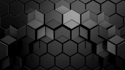 Geometric Shapes Form a Wave. Abstract motion, two color, 3d rendering, 4k resolution

