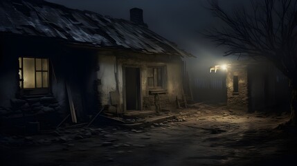 Wall Mural - abandoned house in the woods