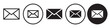 © Krupal - Email Icon. Online Message send through e mail box symbol. Vector set of email paper envelope to receive postcard newsletter digitally.  Flat Web app outline of business contact Address post button.