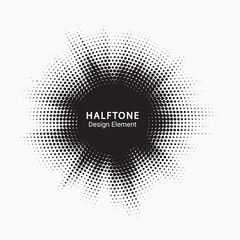 Fototapete - Burst Halftone light effect. Glowing light burst. abstract grunge halftone dots background. Vector illustration.