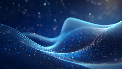 Wall Mural - a blue space with dust particles background ai generative