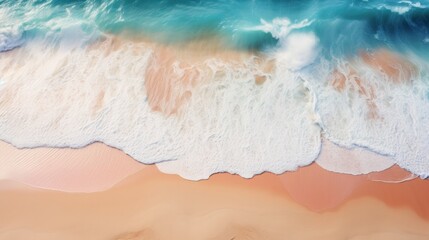 Wall Mural - wave, beach, summer, sand, sea, ocean, travel, nature, lagoon, paradise. background picture is wave of ocean beach. color of sea is navy and green blue. when wave impact at sand born of bubble so much