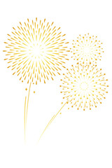 golden fireworks vector for new year element