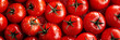 close-up tomatoes with water drops, top view