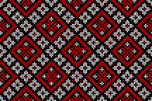 Seamless Pattern Of Ukrainian Ornament In Ethnic Style, Identity, Vyshyvanka, Embroidery For Print Clothes, Websites, Banners, Poster. Vector Illustration Background