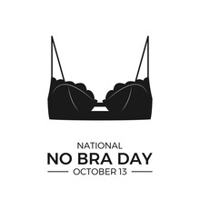 National No Bra Day. Simple vector banner with bra