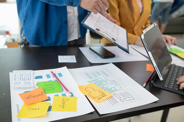 team of UI UX web designer are working together to develop mobile responsive websites with UI UX front end designer previews, UI UX web development ideas, front end designer. application development