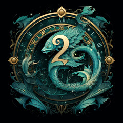 Wall Mural - Aquarius zodiac sign.