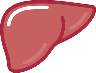Canvas Print - Human liver cartoon icon. Internal organ hand drawn doodle illustration.