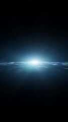 Wall Mural - Artistic space travel with waves and stars loop animation. Vertical background.