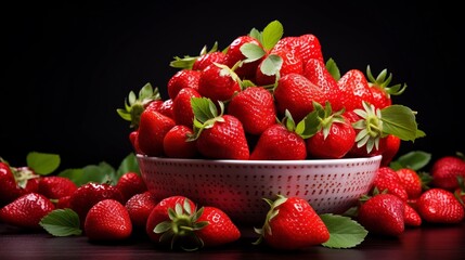 Wall Mural - strawberries in a bowl