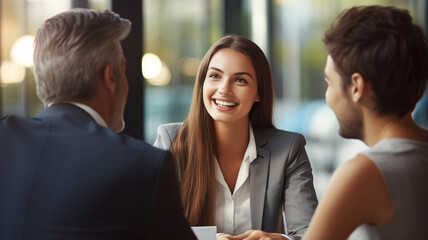 Canvas Print - business people in office