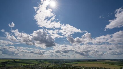 Wall Mural - 4k time lapse, beautiful sky with clouds background. sky with clouds, weather, nature, cloud blue, t