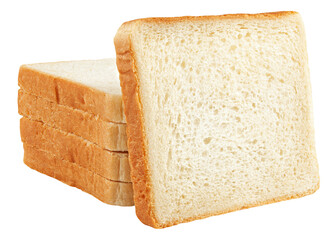 Wall Mural - sliced bread, toast isolated on white background, full depth of field