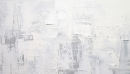 Wall Mural - Abstract white oil paint brushstrokes texture pattern contemporary painting wallpaper background