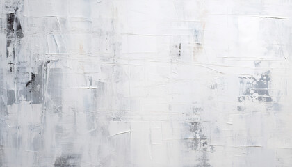 Wall Mural - Abstract white oil paint brushstrokes texture pattern contemporary painting wallpaper background