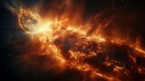 Fototapeta Kosmos - Stock photo of_a bright sun with a magnetic