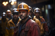 Portrait Of A Miner In A Mine, Coal Mining Industry.