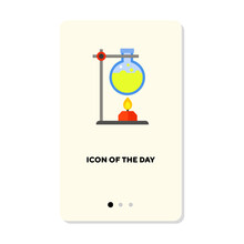 Test Tube With Reagent Flat Vector Icon. Experiment Isolated Sign. Chemistry Concept. Vector Illustration Symbol Elements For Web Design And Apps
