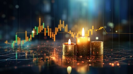 Wall Mural - business growth currency stock and investment economy. futuristic raise arrow chart digital transfor