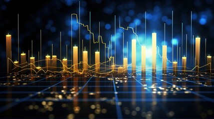 Wall Mural - business growth currency stock and investment economy. futuristic raise arrow chart digital transfor