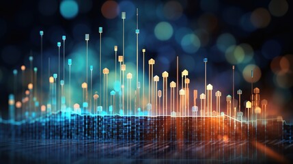 Wall Mural - business graph or chart stock market or forex trading graph in graphic concept suitable for financia