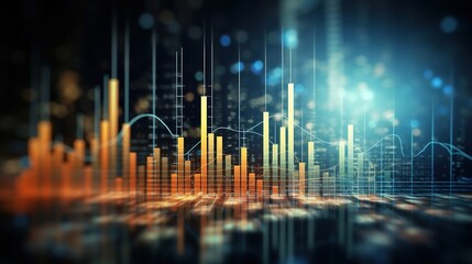 Wall Mural - chart digital transformation abstract technology background. big data and business growth currency s